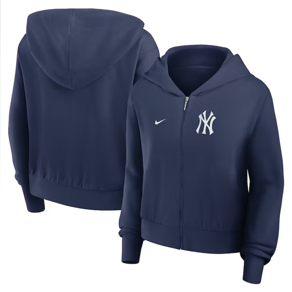 Nike Tops - New York Yankees Nike Cropped Chill Full - Zip Hoodie